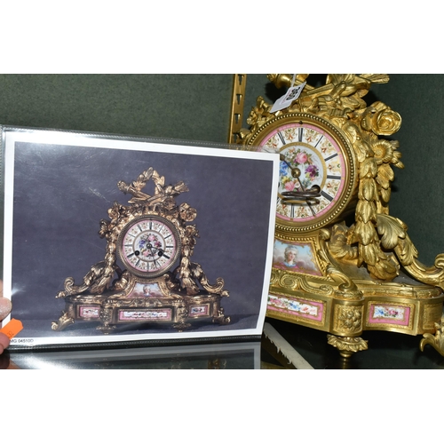 360 - A FRENCH NINETEENTH CENTURY ORMOLU CLOCK, by Jean Baptiste Delettrez, the gilt case festooned with g... 