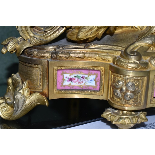 360 - A FRENCH NINETEENTH CENTURY ORMOLU CLOCK, by Jean Baptiste Delettrez, the gilt case festooned with g... 