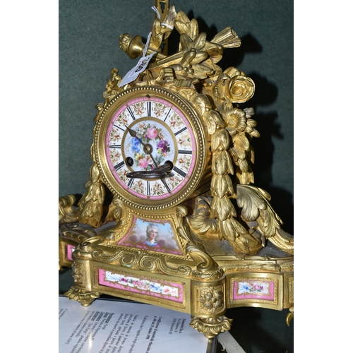 360 - A FRENCH NINETEENTH CENTURY ORMOLU CLOCK, by Jean Baptiste Delettrez, the gilt case festooned with g... 