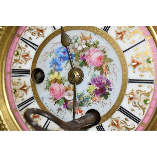 360 - A FRENCH NINETEENTH CENTURY ORMOLU CLOCK, by Jean Baptiste Delettrez, the gilt case festooned with g... 