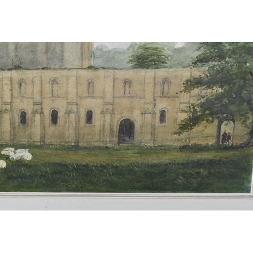 369 - ATTRIBUTED TO GEORGE BUCHANAN WOLLASTON (1814-1899) 'FOUNTAINS ABBEY, YORKS', a view of the Abbey wi... 