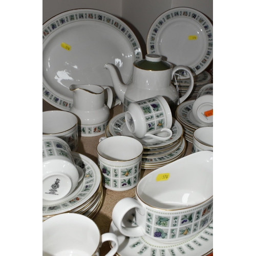 376 - A ROYAL DOULTON 'TAPESTRY' PATTERN DINNER SET, comprising two covered tureens, ten dinner plates, ei... 