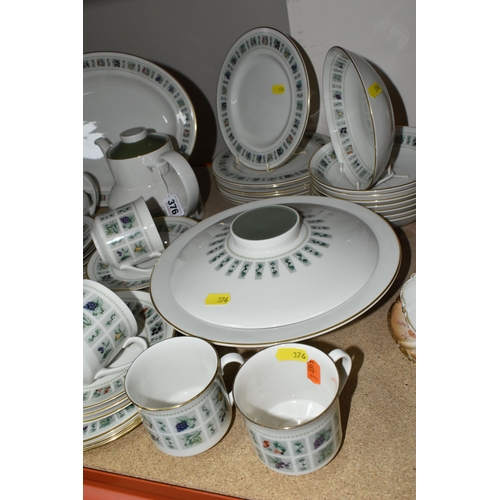 376 - A ROYAL DOULTON 'TAPESTRY' PATTERN DINNER SET, comprising two covered tureens, ten dinner plates, ei... 