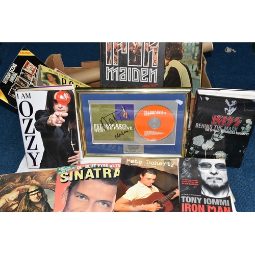 381 - MUSIC & FILM EPHEMERA, A collection of Books, Posters and a Signed CD Plaque, the books comprise Kis... 