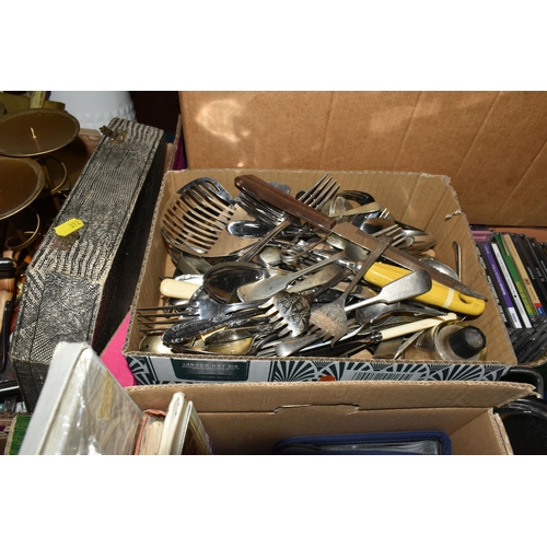 392 - FIVE BOXES AND LOOSE MISCELLANEOUS ITEMS to include five binders containing issues of Carl Chinn's B... 