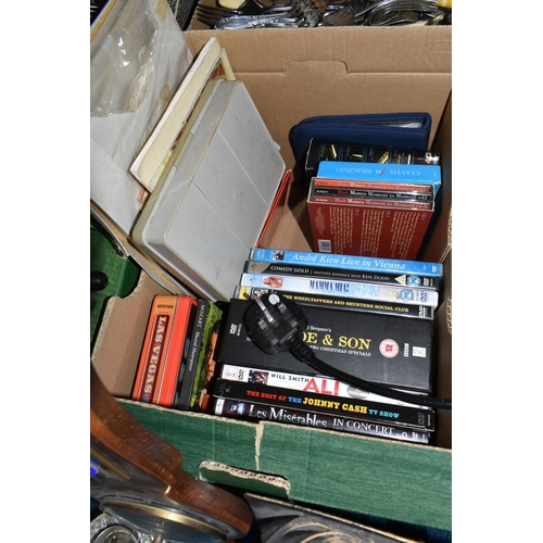 392 - FIVE BOXES AND LOOSE MISCELLANEOUS ITEMS to include five binders containing issues of Carl Chinn's B... 