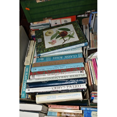 393 - NINE BOXES OF BOOKS to include two boxes of gardening and botanic books comprising titles related to... 