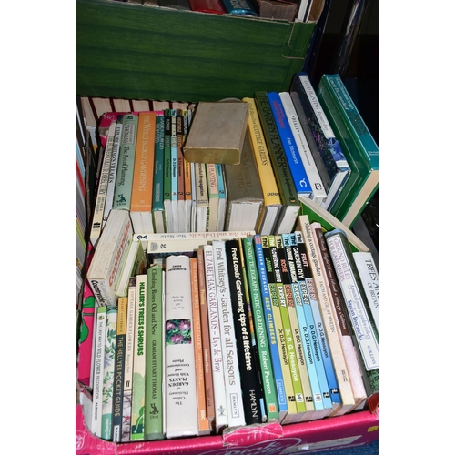 393 - NINE BOXES OF BOOKS to include two boxes of gardening and botanic books comprising titles related to... 