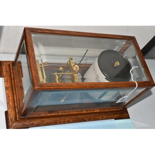 397 - A CASED BAROGRAPH MACHINE, no makers marking, not tested but appears complete and in fairly good con... 