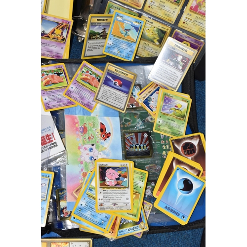 407 - BOX OF POKEMON CARDS AND MEMORABILIA, includes stickers, Ancient Mew, Japanese Neo Destiny Dark Crob... 