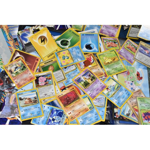 407 - BOX OF POKEMON CARDS AND MEMORABILIA, includes stickers, Ancient Mew, Japanese Neo Destiny Dark Crob... 