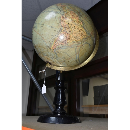 409 - A J. FOREST GLOBE TERRESTRE, early 20th Century, marked 'Globe Terrestre, Echelle de 40.000.000, Dre... 