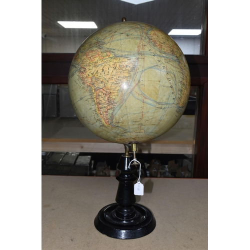 409 - A J. FOREST GLOBE TERRESTRE, early 20th Century, marked 'Globe Terrestre, Echelle de 40.000.000, Dre... 