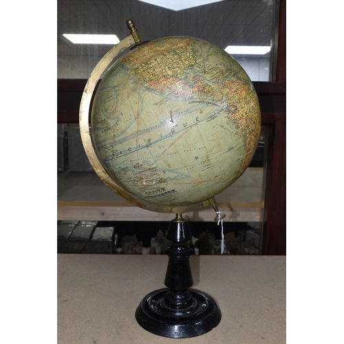 409 - A J. FOREST GLOBE TERRESTRE, early 20th Century, marked 'Globe Terrestre, Echelle de 40.000.000, Dre... 