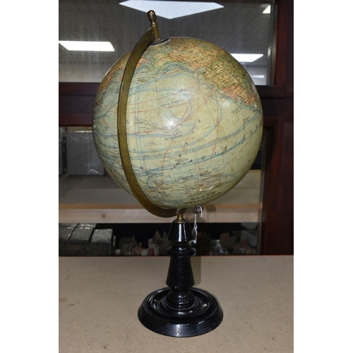 409 - A J. FOREST GLOBE TERRESTRE, early 20th Century, marked 'Globe Terrestre, Echelle de 40.000.000, Dre... 