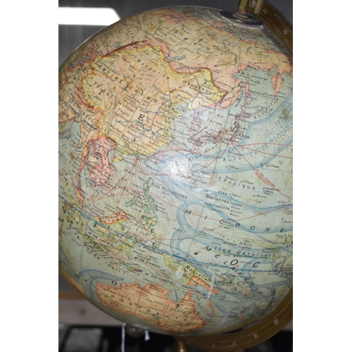 409 - A J. FOREST GLOBE TERRESTRE, early 20th Century, marked 'Globe Terrestre, Echelle de 40.000.000, Dre... 