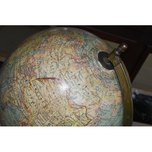 409 - A J. FOREST GLOBE TERRESTRE, early 20th Century, marked 'Globe Terrestre, Echelle de 40.000.000, Dre... 