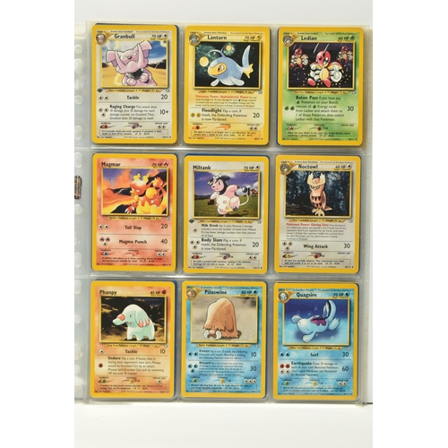 423 - COLLECTION OF POKEMON NEO GENESIS CARDS, includes seven holos and numerous first editions which incl... 