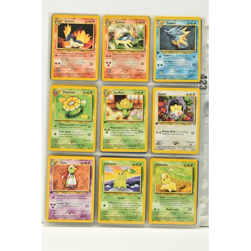 423 - COLLECTION OF POKEMON NEO GENESIS CARDS, includes seven holos and numerous first editions which incl... 