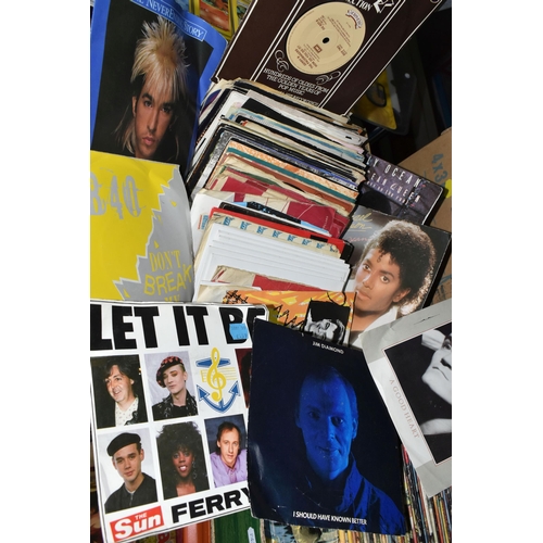 426 - TWO BOXES OF RECORDS, approximately two hundred vinyl singles by artists to include The Rolling Ston... 