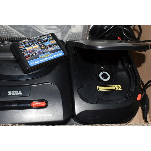 428 - SEGA MEGA DRIVE WITH MEGA CD ATTACHMENT, doesn't include power supplies or AV cables, both systems u... 