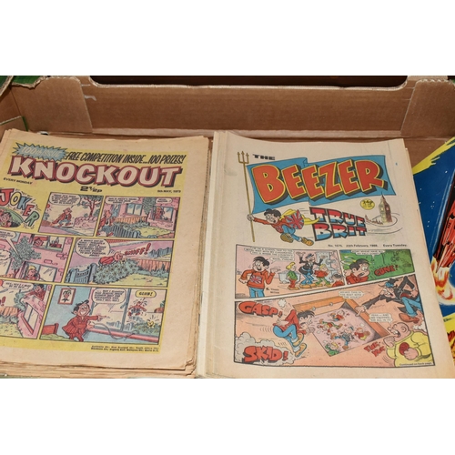 431 - TWO BOXES OF BOOKS AND COMICS comprising thirty Edgar Rice Burroughs Tarzan or 'Mars' paperbacks, pu... 