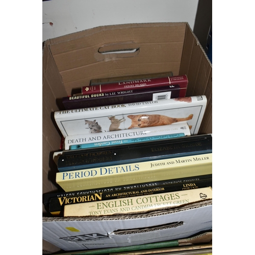 433 - THREE BOXES OF BOOKS containing approximately ninety miscellaneous titles in hardback and paperback ... 