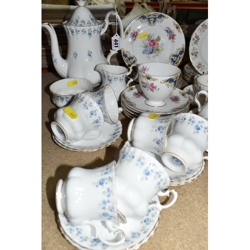 441 - A GROUP OF CERAMIC TEA WARES comprising a Royal Albert Memory Lane coffee service to include a coffe... 