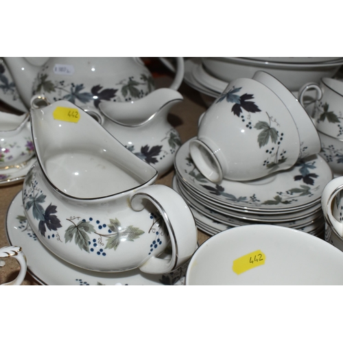 442 - A COLLECTION OF TEA AND DINNER WARES to include a Royal Doulton 'Burgundy' tea and dinner service co... 