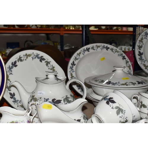 442 - A COLLECTION OF TEA AND DINNER WARES to include a Royal Doulton 'Burgundy' tea and dinner service co... 