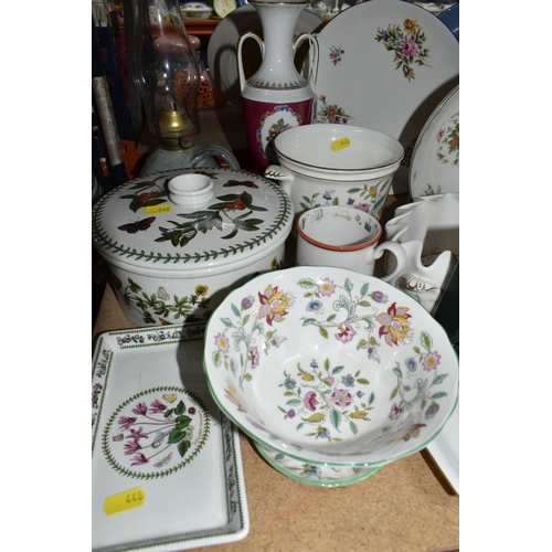 448 - A GROUP OF CERAMICS to include a group of Portmeirion items comprising a Botanic Garden lidded turee... 