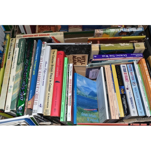 453 - SEVEN BOXES OF BOOKS to include a box of mostly Ian Allen published train interest books and magazin... 