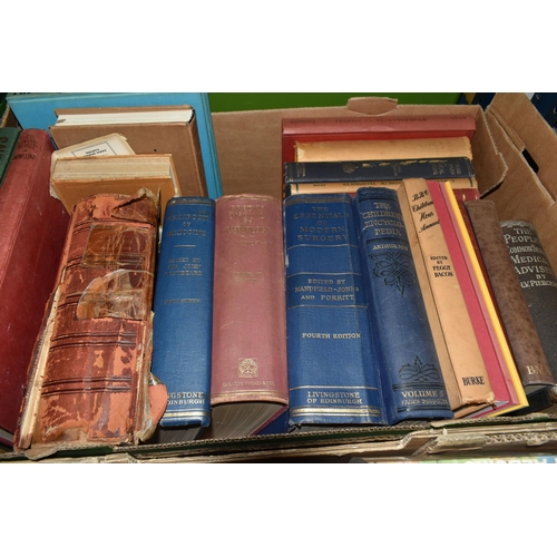 453 - SEVEN BOXES OF BOOKS to include a box of mostly Ian Allen published train interest books and magazin... 