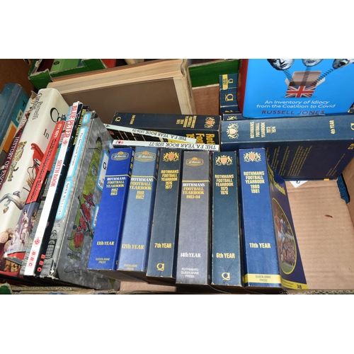 453 - SEVEN BOXES OF BOOKS to include a box of mostly Ian Allen published train interest books and magazin... 