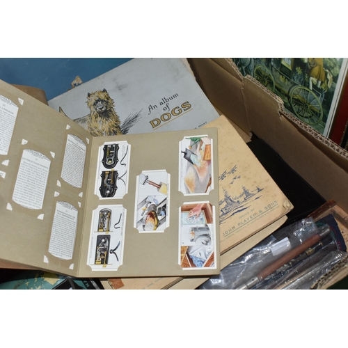 470 - ONE BOX AND LOOSE MISCELLANEOUS ITEMS, to include approximately fifty empty vintage match boxes/book... 