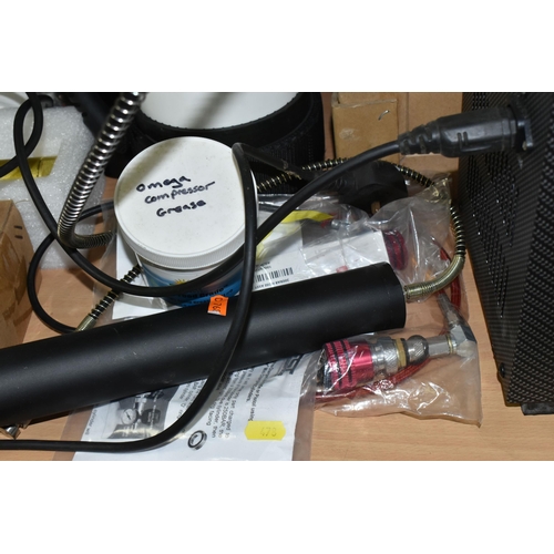 478 - AN OMEGA OM-E-3 SUPER CHARGER AIR COMPRESSOR WITH TANK AND FITTINGS, for air rifles, with box (qty) ... 