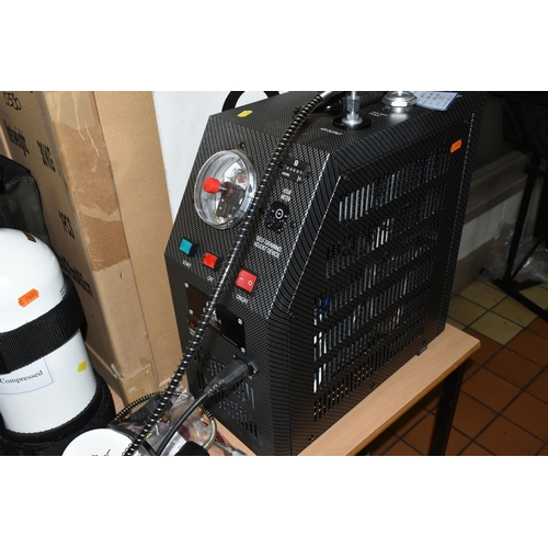 478 - AN OMEGA OM-E-3 SUPER CHARGER AIR COMPRESSOR WITH TANK AND FITTINGS, for air rifles, with box (qty) ... 