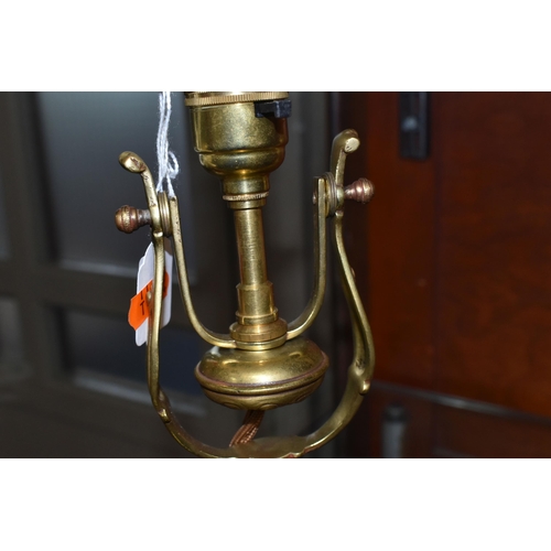 486 - A BRASS GIMBAL TABLE LAMP, height 43cm (1) (Condition Report: appears ok, untested, some tiny dents ... 