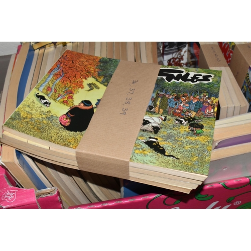 510 - FOUR BOXES OF GILES BOOKS AND RECORDS, to include approximately eighty five Giles books to include s... 