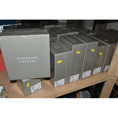 511 - A GROUP OF FORTY-SEVEN BOXES OF TIPPERARY CRYSTAL 'PORTLAND' LEAD CRYSTAL GLASSES to include two squ... 