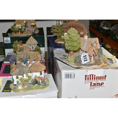 512 - A COLLECTION OF TWENTY-FOUR LILLIPUT LANE SCULPTURES, comprising of, Collectors Club, Woodmans Retre... 