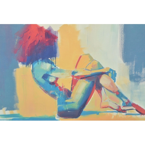 520 - TOBY MULLIGAN (BRITISH 1969) 'IN REPOSE', a signed limited edition print on paper depicting a colour... 