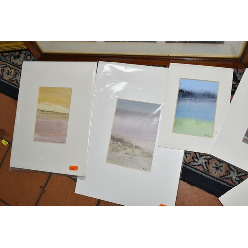 522 - A SMALL QUANTITY OF PAINTINGS, PRINTS AND PICTURE FRAMES, to include abstract expressionist watercol... 