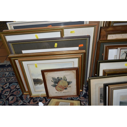 525 - A QUANTITY OF 20TH CENTURY WATERCOLOURS AND PRINTS ETC, to include three Mollie Fisher watercolours,... 