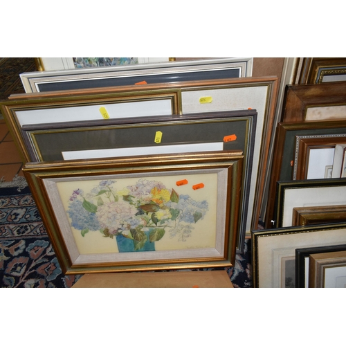 525 - A QUANTITY OF 20TH CENTURY WATERCOLOURS AND PRINTS ETC, to include three Mollie Fisher watercolours,... 