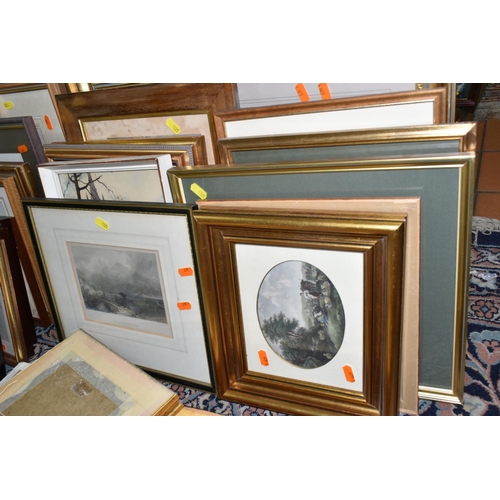 525 - A QUANTITY OF 20TH CENTURY WATERCOLOURS AND PRINTS ETC, to include three Mollie Fisher watercolours,... 