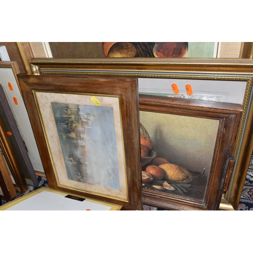 525 - A QUANTITY OF 20TH CENTURY WATERCOLOURS AND PRINTS ETC, to include three Mollie Fisher watercolours,... 