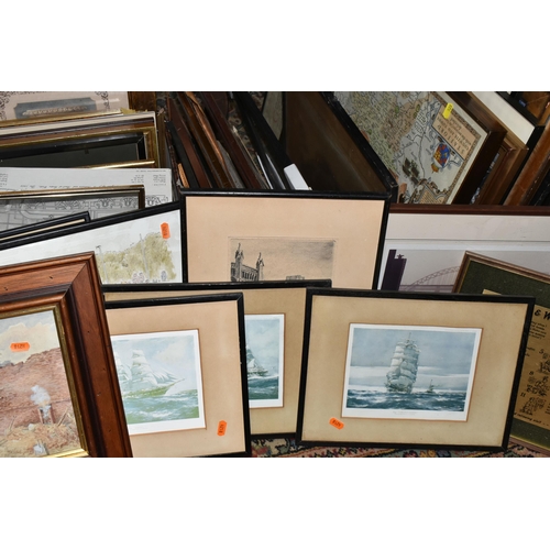 528 - A QUANTITY OF ASSORTED PRINTS ETC, to include two Turner prints, a Wilfred C. Applebey drypoint etch... 