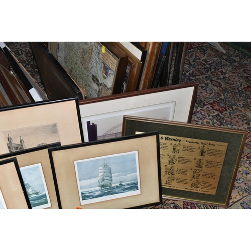 528 - A QUANTITY OF ASSORTED PRINTS ETC, to include two Turner prints, a Wilfred C. Applebey drypoint etch... 