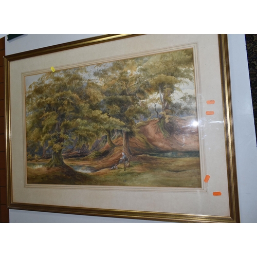 529 - FIVE WATERCOLOURS AND OILS COMPRISING: JOHN TORLEY (1859-1933) TWO WATERCOLOUR LANDSCAPES, the first... 